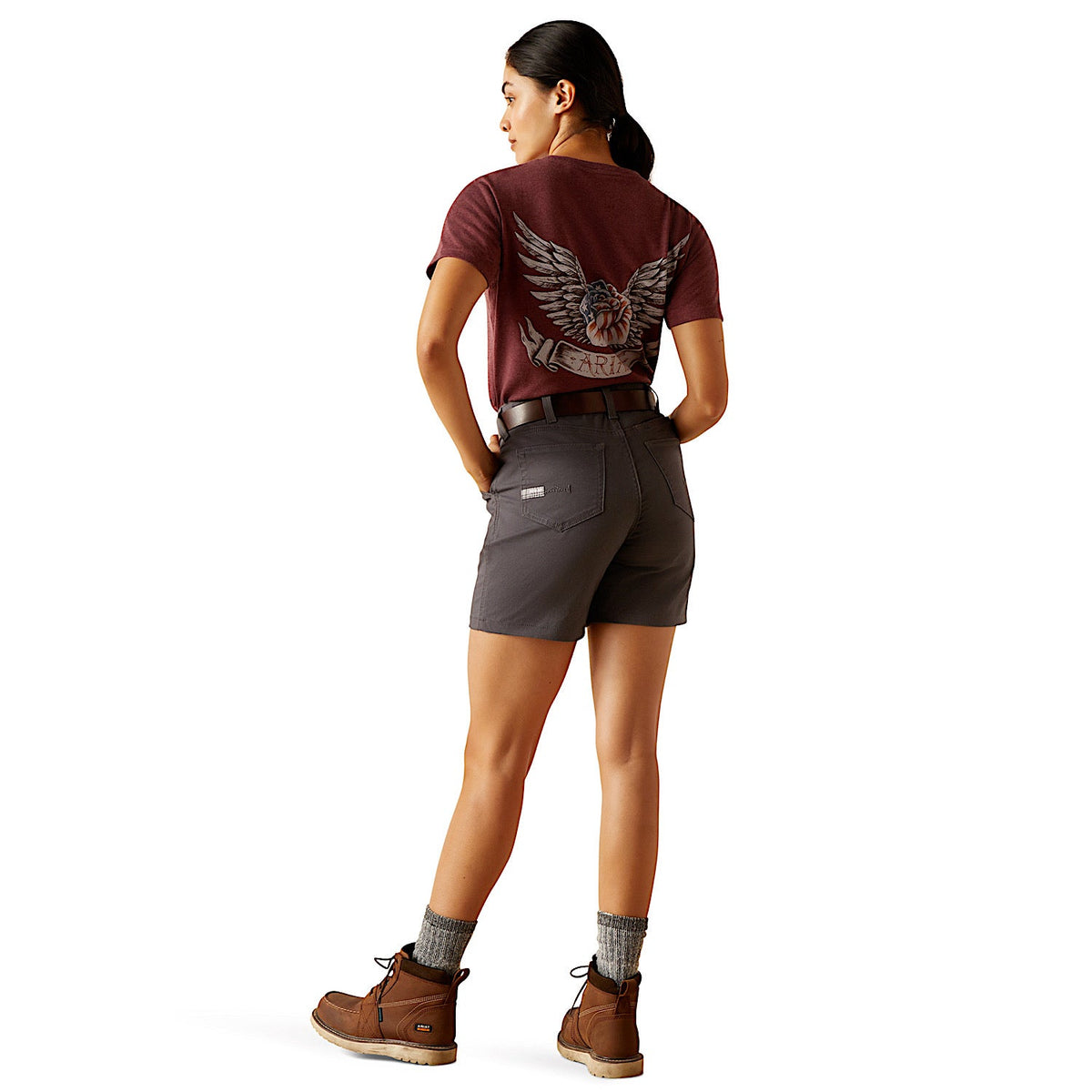 Ariat Women’s Rebar Perfect Rise Made Tough 6’’ Shorts - Rebar Grey
