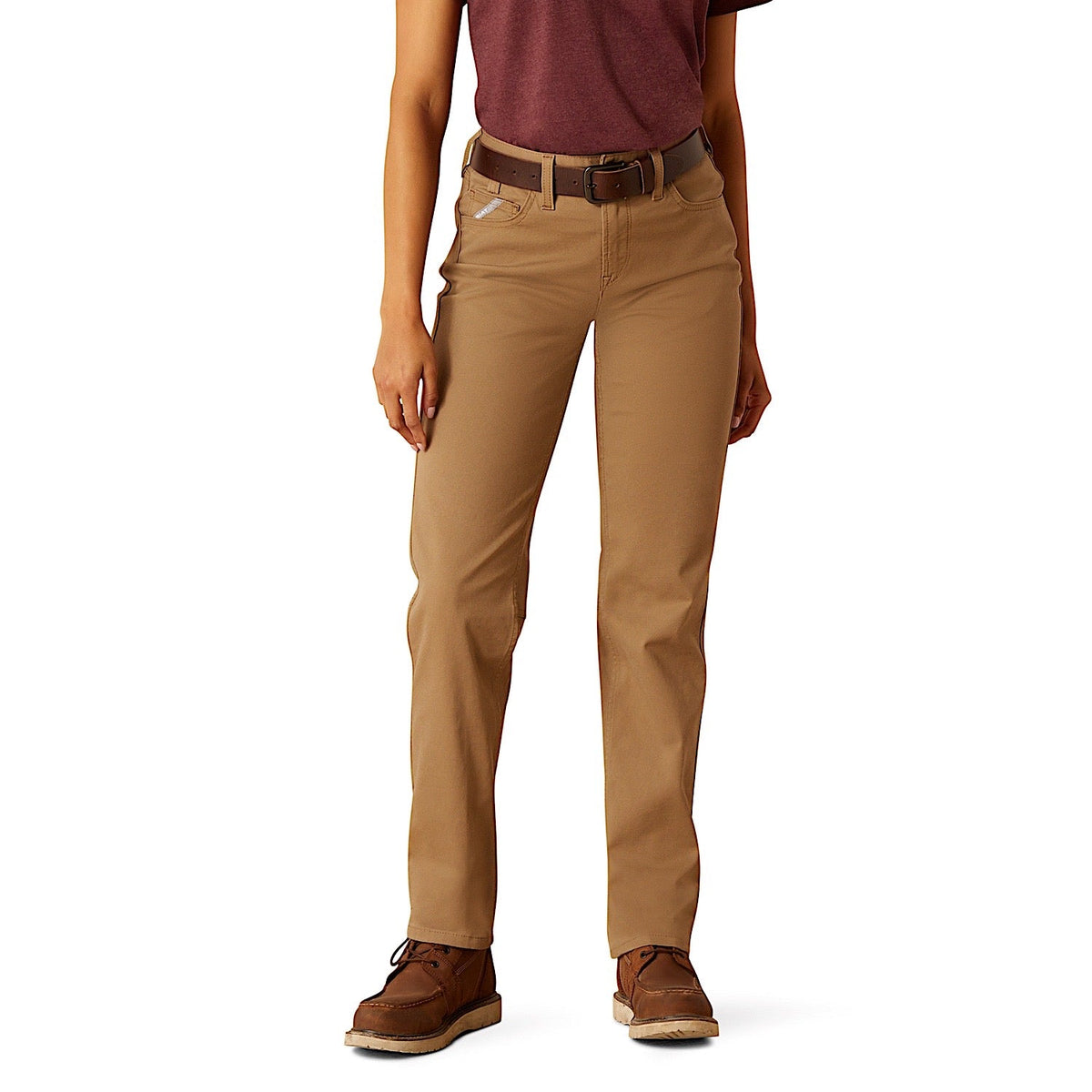 Ariat Womens Rebar Perfect Rise Made Tough Straight Leg Pants - Field Khaki