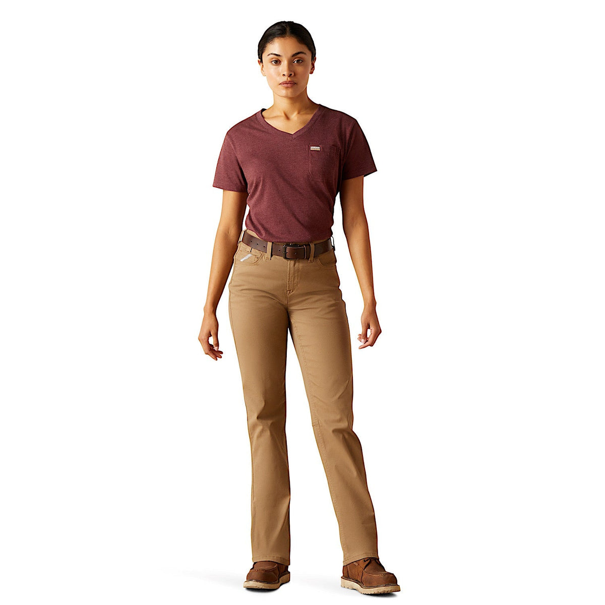 Ariat Womens Rebar Perfect Rise Made Tough Straight Leg Pants - Field Khaki