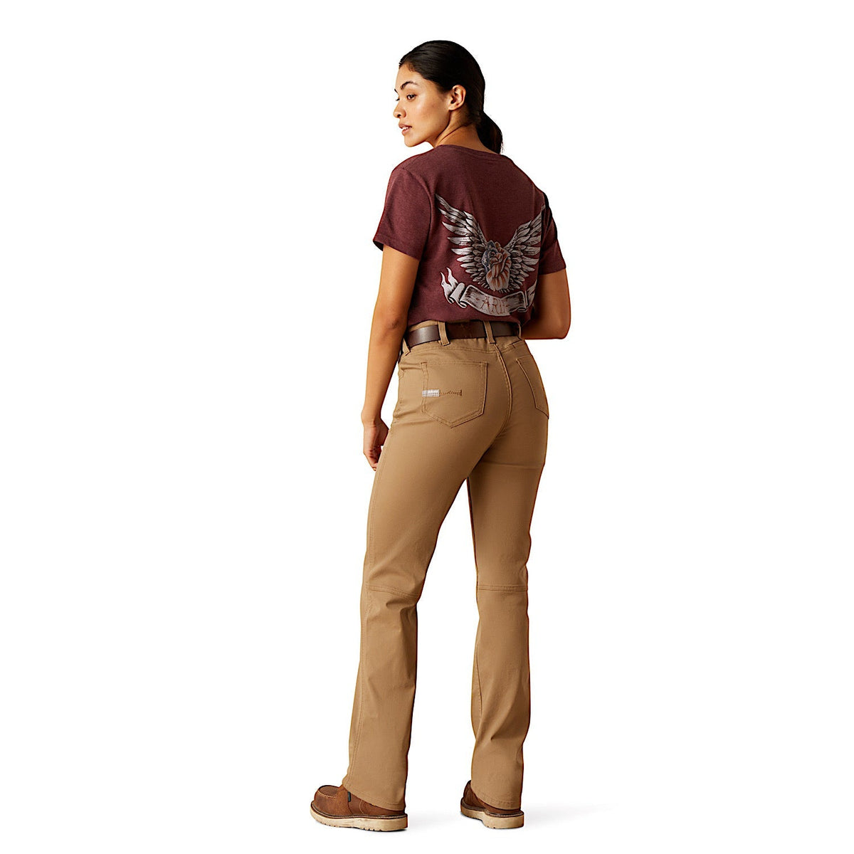 Ariat Womens Rebar Perfect Rise Made Tough Straight Leg Pants - Field Khaki