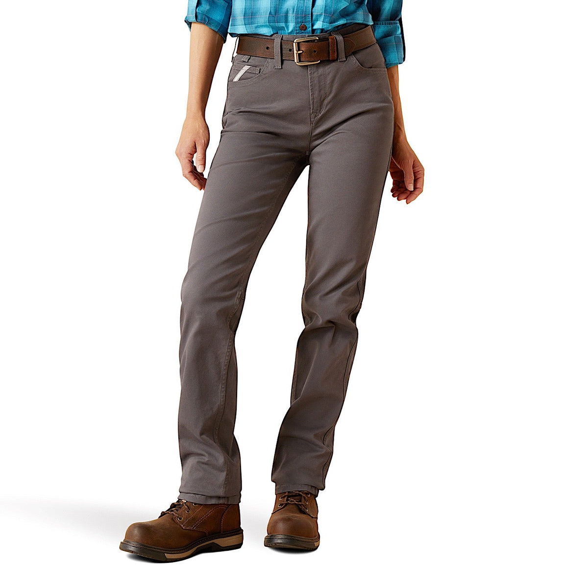 Ariat Women’s Rebar Perfect Rise Made Tough Straight Leg Pants - Rebar Grey