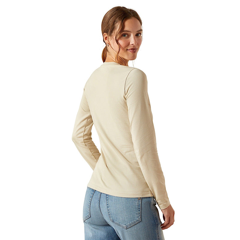 Ariat Womens Ritzy Logo Long Sleeve T-Shirt - Pelican