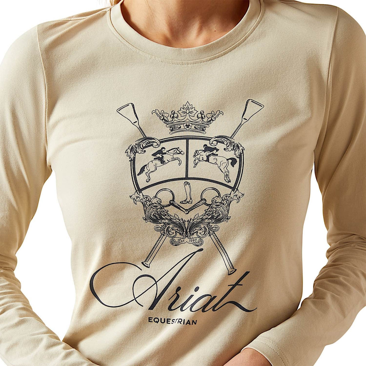 Ariat Womens Ritzy Logo Long Sleeve T-Shirt - Pelican