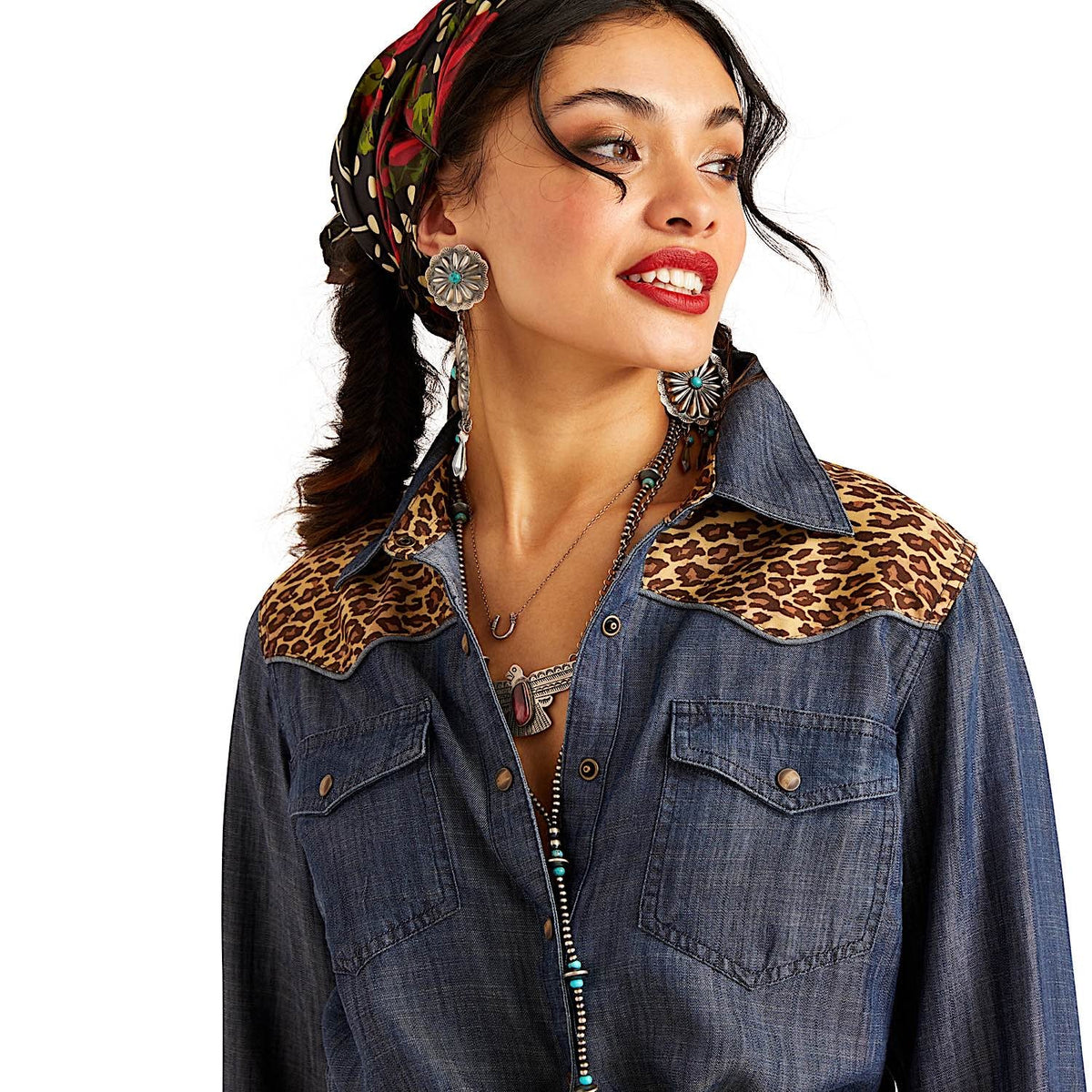 Ariat Women’s Rodeo Quincy Layla Rose Shirt - Chambray - Ariat Womens Tops