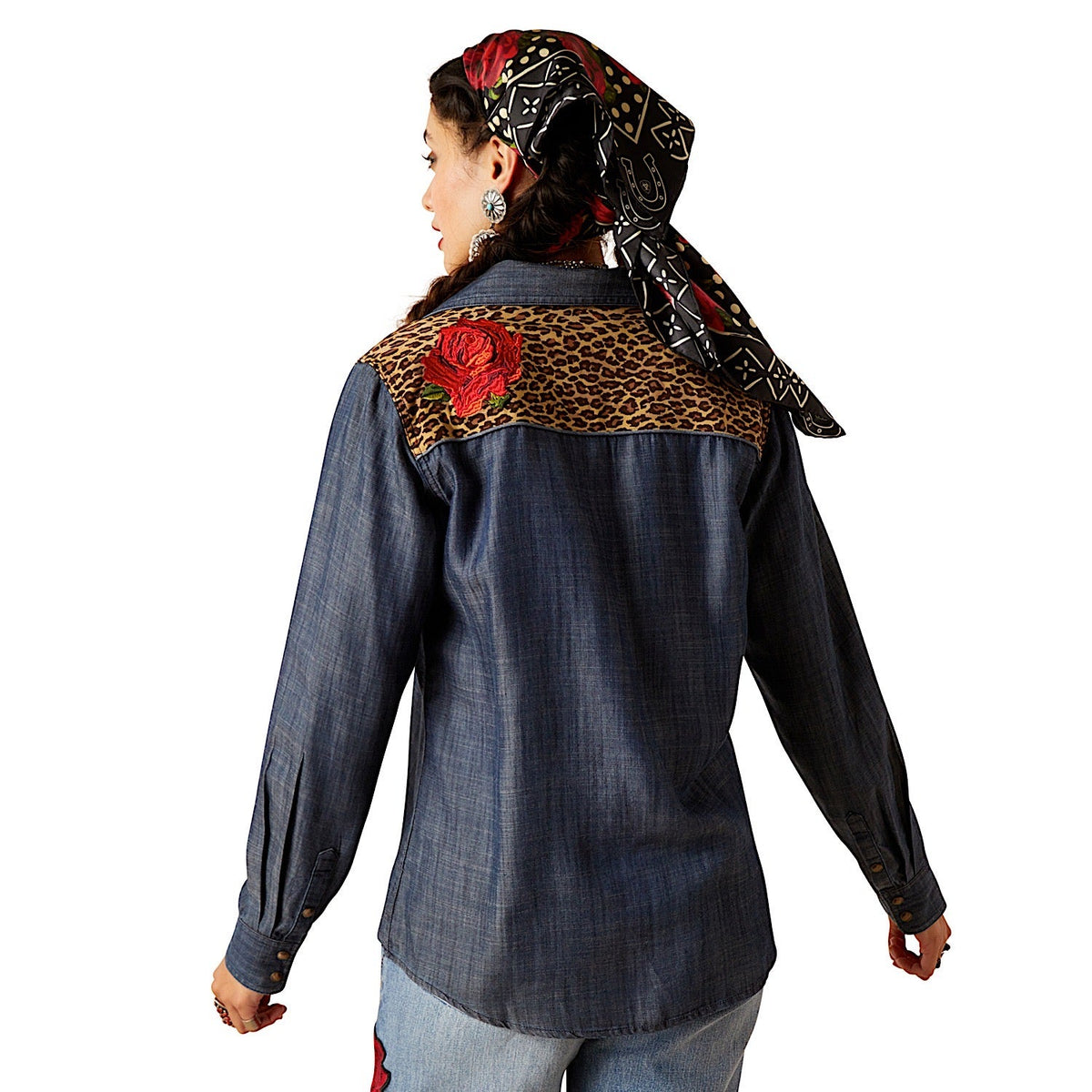 Ariat Women’s Rodeo Quincy Layla Rose Shirt - Chambray - Ariat Womens Tops