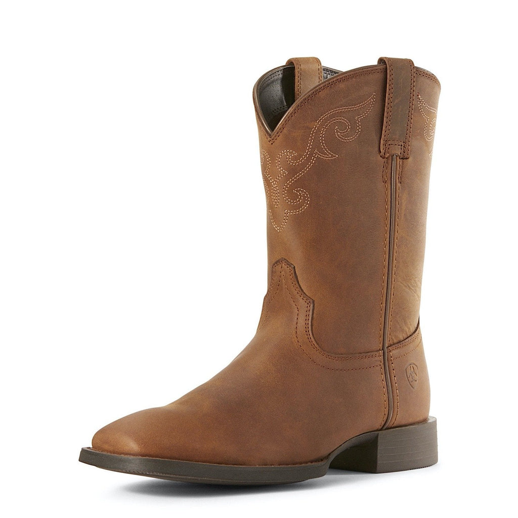 Buy Ariat Womens Roper Wide Square Toe Distressed Brown | The Stable Door