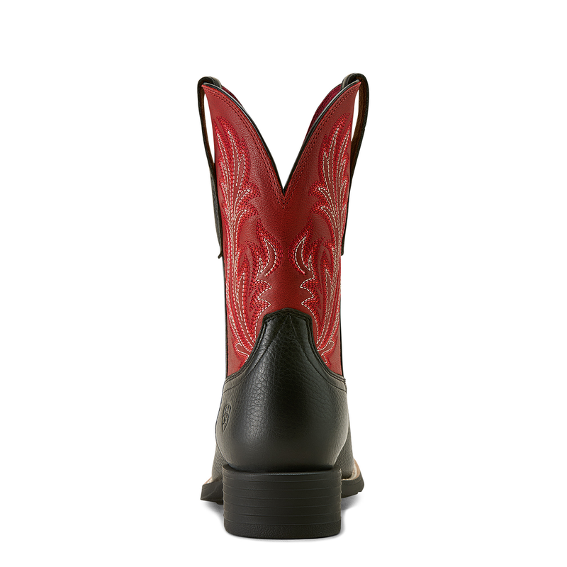 Ariat Women’s Round Up Filly Western Boot - Black Deertan/Blood Red