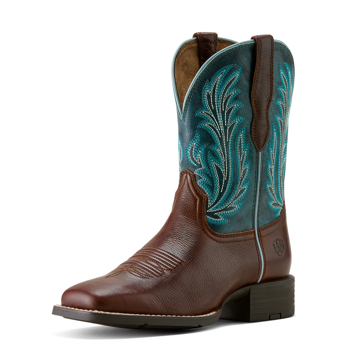 Ariat Women’s Round Up Filly Western Boot - Oiled Teak/Loyal Blue