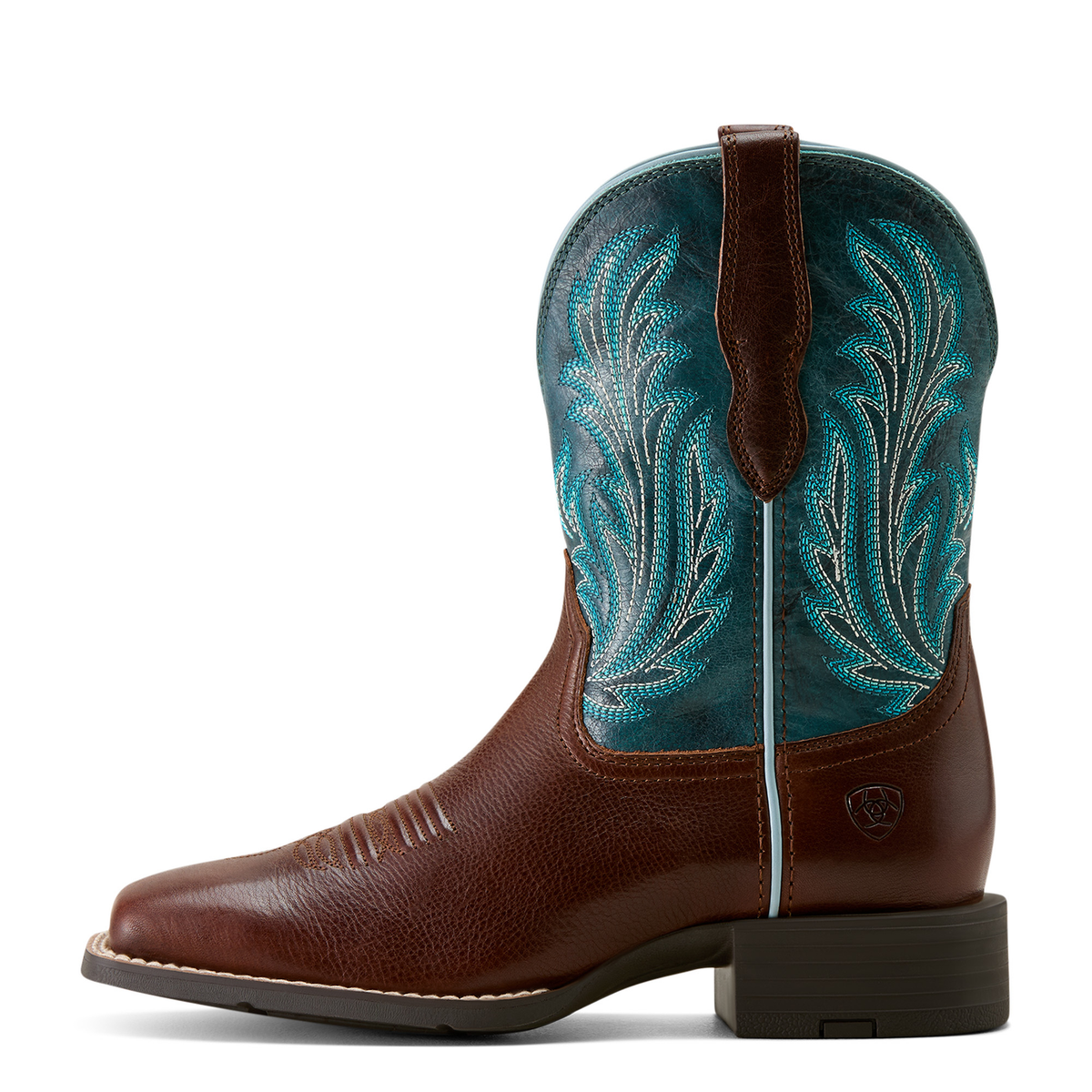 Ariat Women’s Round Up Filly Western Boot - Oiled Teak/Loyal Blue