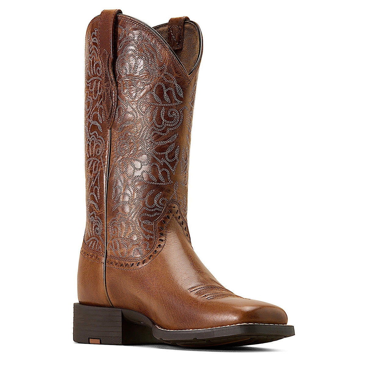 Ariat Womens Round Up Remuda Wide Square Toe Western Boot - Aged Tan