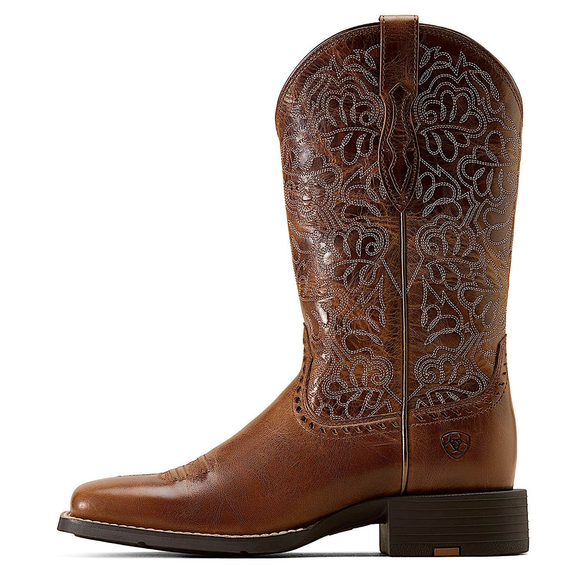 Ariat Womens Round Up Remuda Wide Square Toe Western Boot - Aged Tan