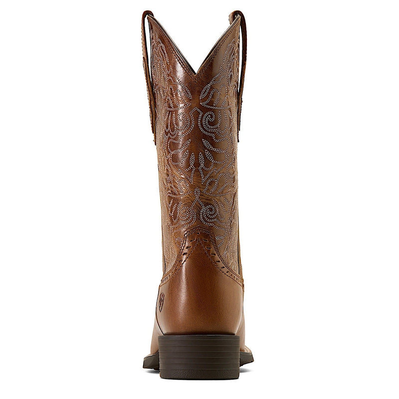 Ariat Womens Round Up Remuda Wide Square Toe Western Boot - Aged Tan