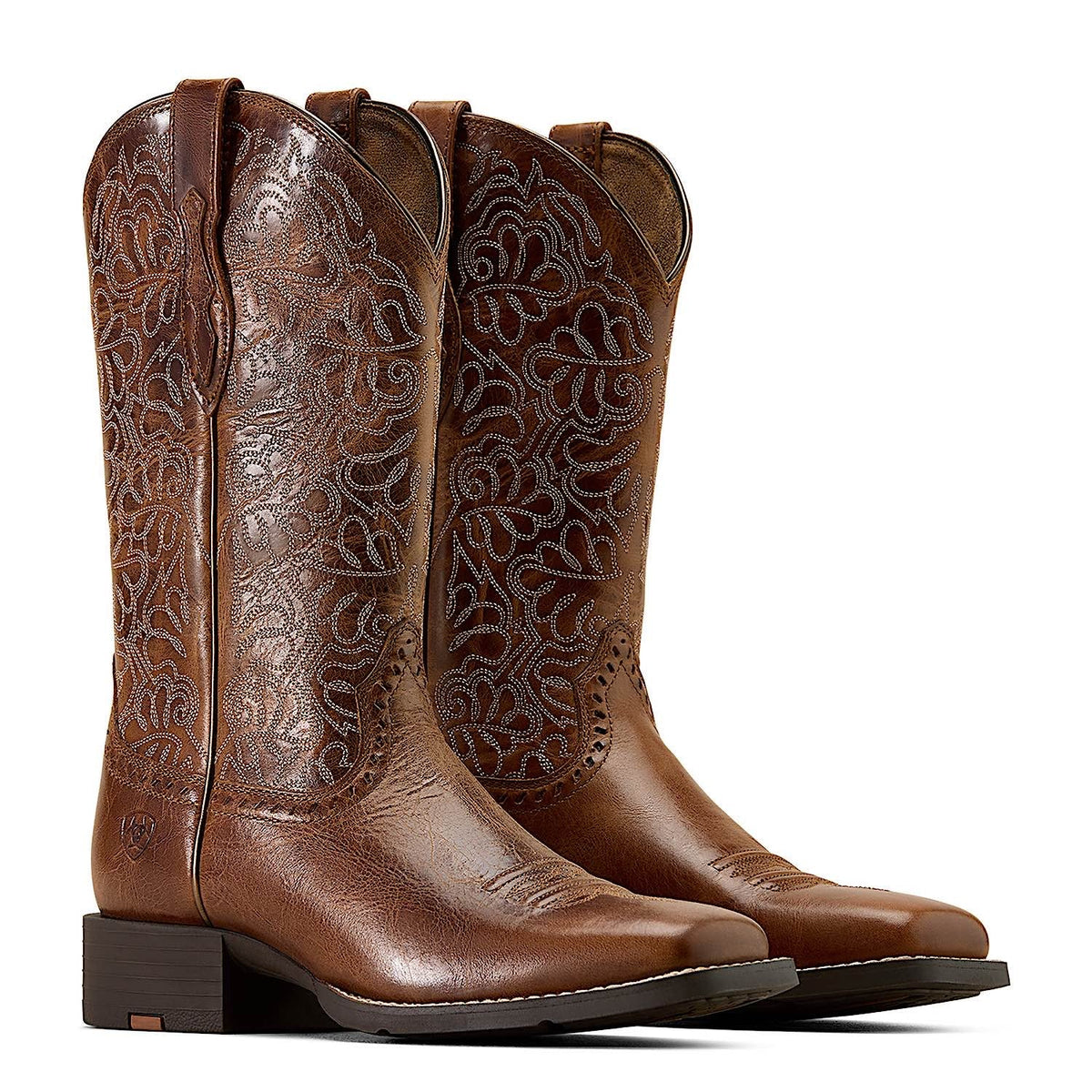 Ariat Womens Round Up Remuda Wide Square Toe Western Boot - Aged Tan