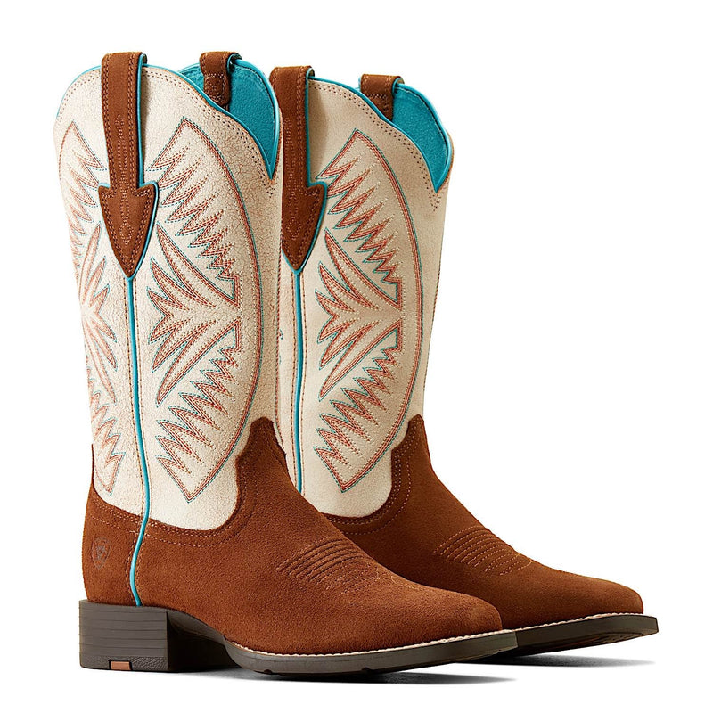 Ariat Women’s Round Up Ruidoso Cedar Roughout/ Matte Pearl Suede
