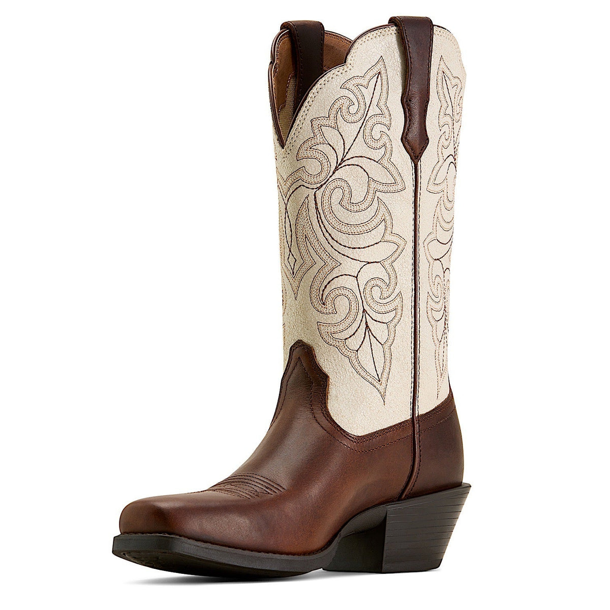 Ariat Women’s Round Up Square Toe Western Boot - Vintage Caramel/Distressed Ivory