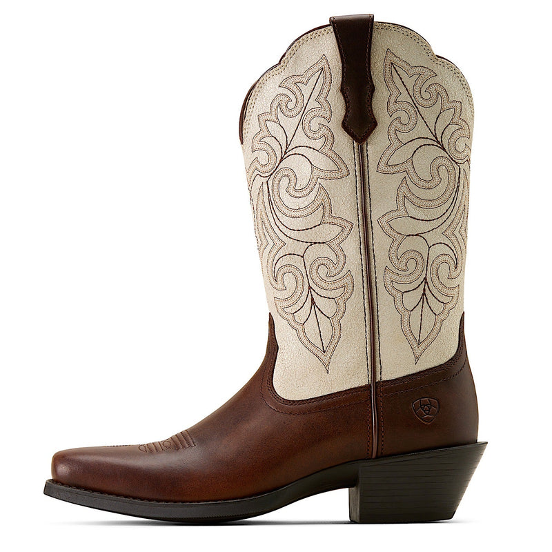 Ariat Women’s Round Up Square Toe Western Boot - Vintage Caramel/Distressed Ivory