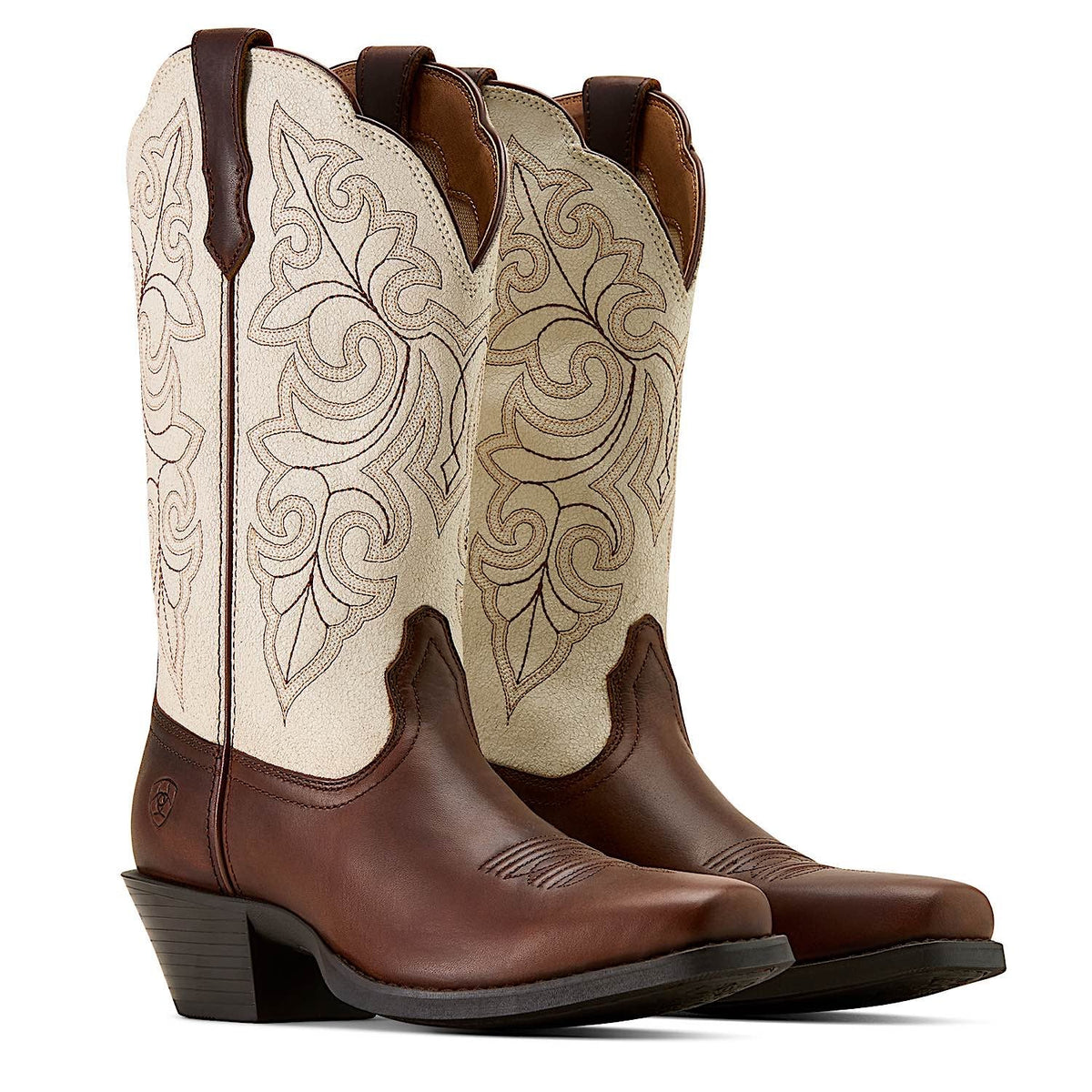 Ariat Women’s Round Up Square Toe Western Boot - Vintage Caramel/Distressed Ivory