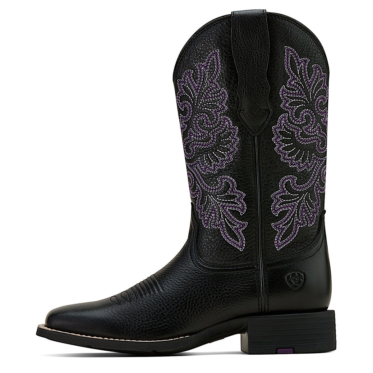 Ariat Women’s Round Up Wide Square Toe Stretchfit Western Boot - Black