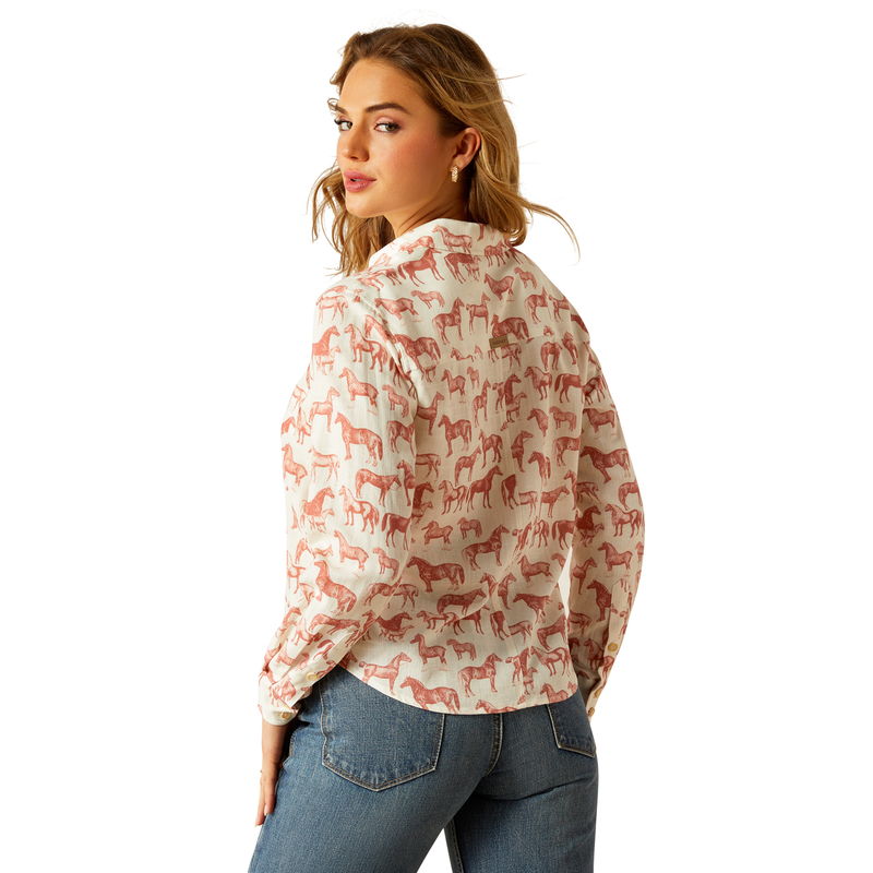 Ariat Women’s Rudford Shirt - Blushing Horse Print