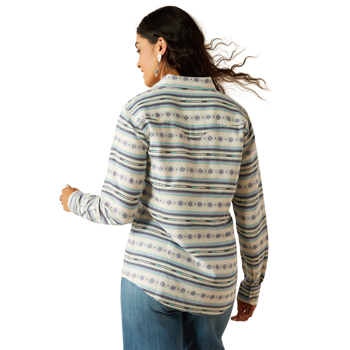Ariat Women’s Seaside Shirt - Geo Stream Serape Jacquard Print