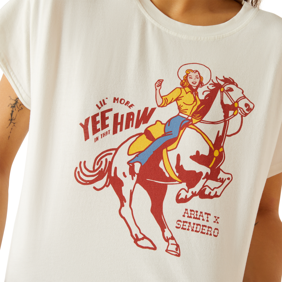 Ariat Womens Sendero Yeehaw Tee - White