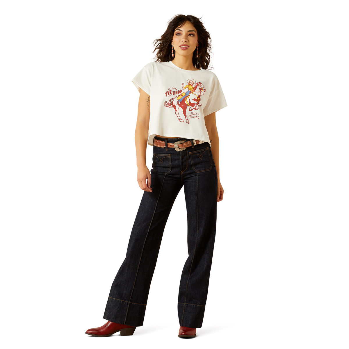 Ariat Womens Sendero Yeehaw Tee - White