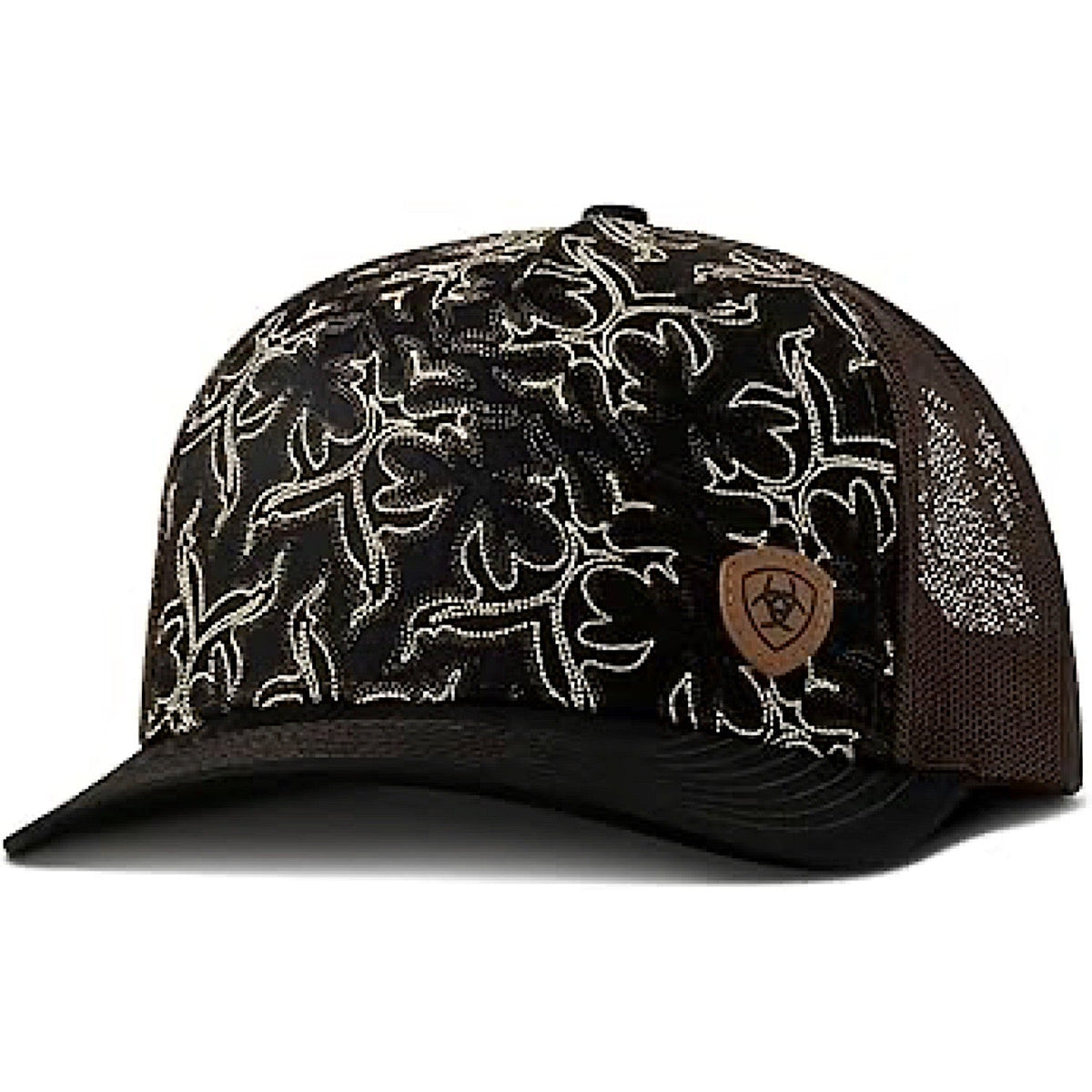 Ariat Womens Shield Mesh Snap Back Cap - Black Brown