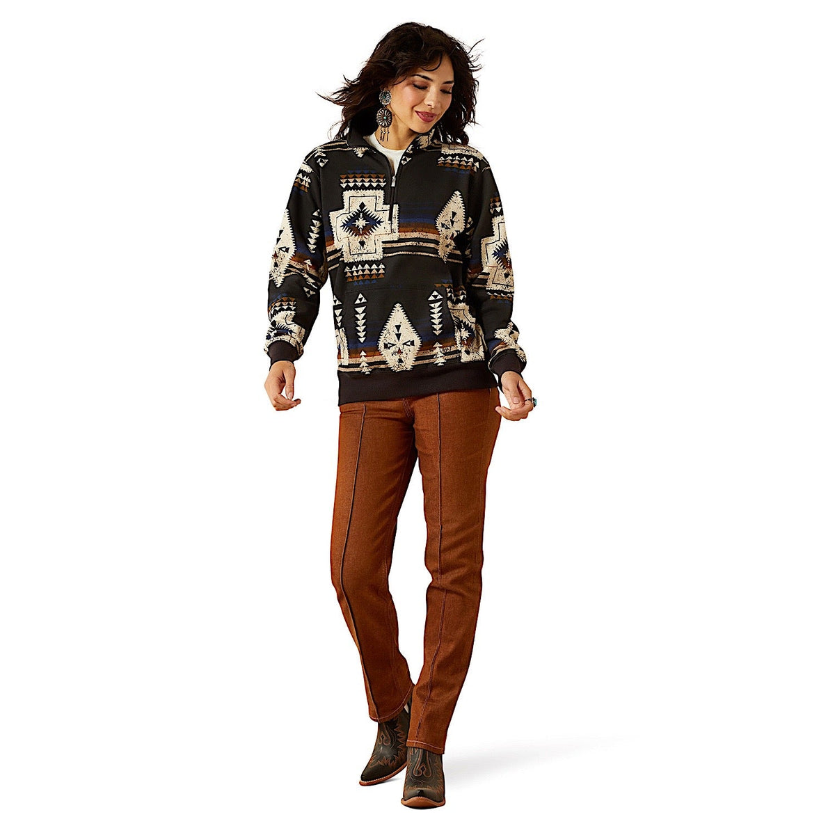 Ariat Womens Sienna 1/2 Zip Sweatshirt - Thornstone Print