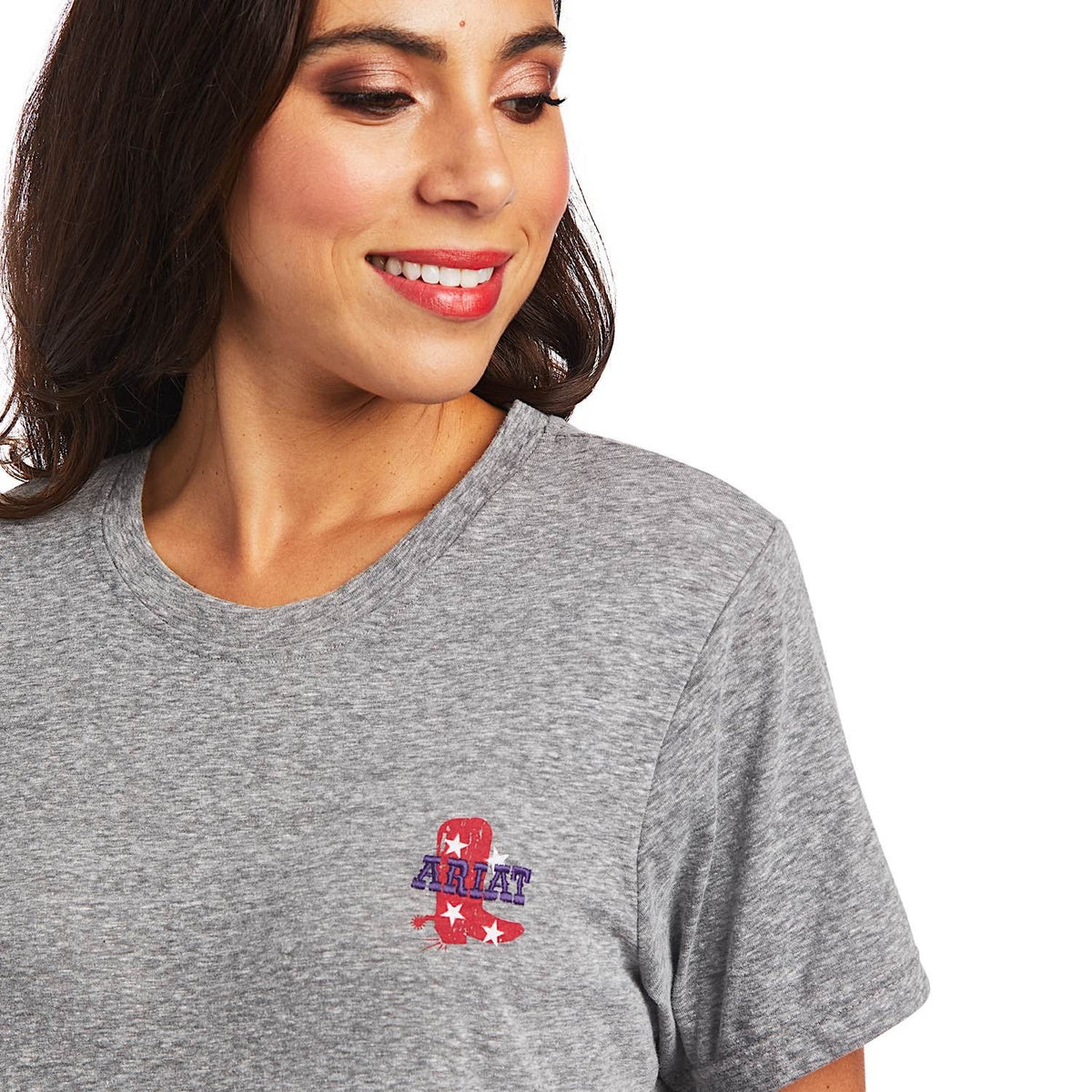 Ariat Womens Singing the Blues S/S Tee Charcoal Grey - Ariat Womens Tops