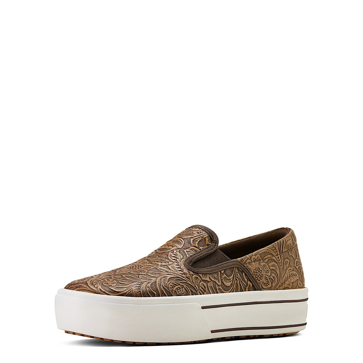Ariat Womens Skylar Slip on Shoe - Brown Floral Emboss
