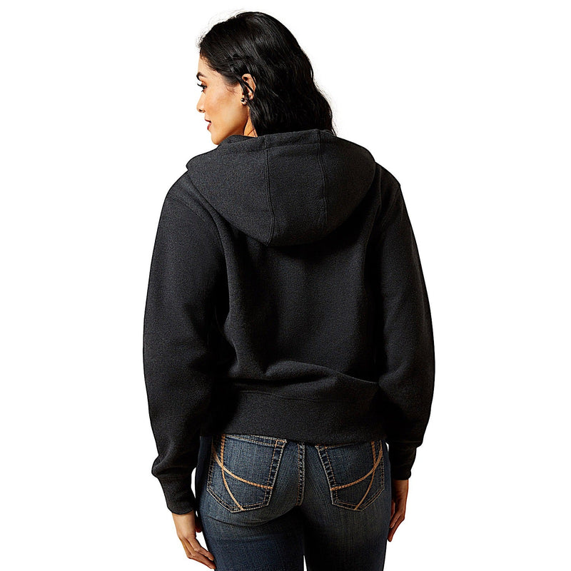 Ariat Womens Stitched Full Zip Hoodie - Charcoal Heather