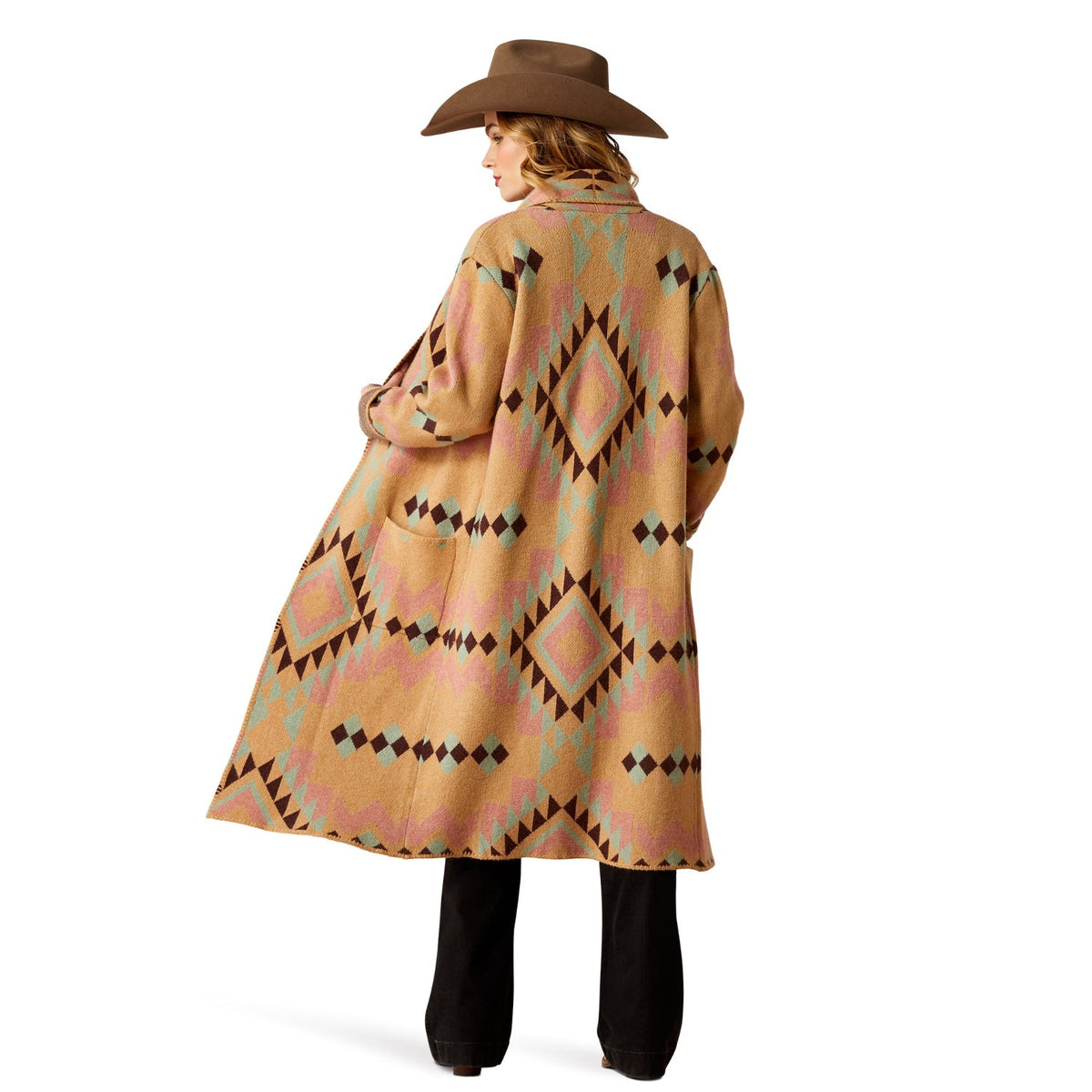 Ariat Women’s Sunset Chic Blanket Coat - Spark Geo Jacquard - Ariat Womens Tops
