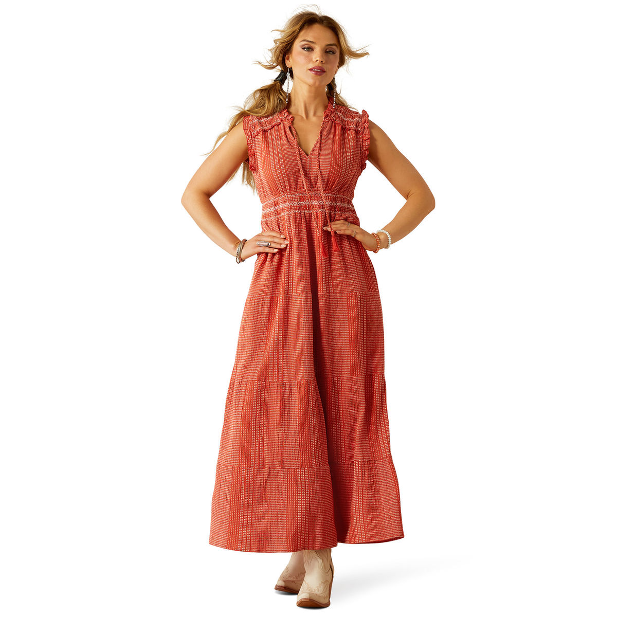 Ariat Womens Sunset State Of Mind Dress - Chilli