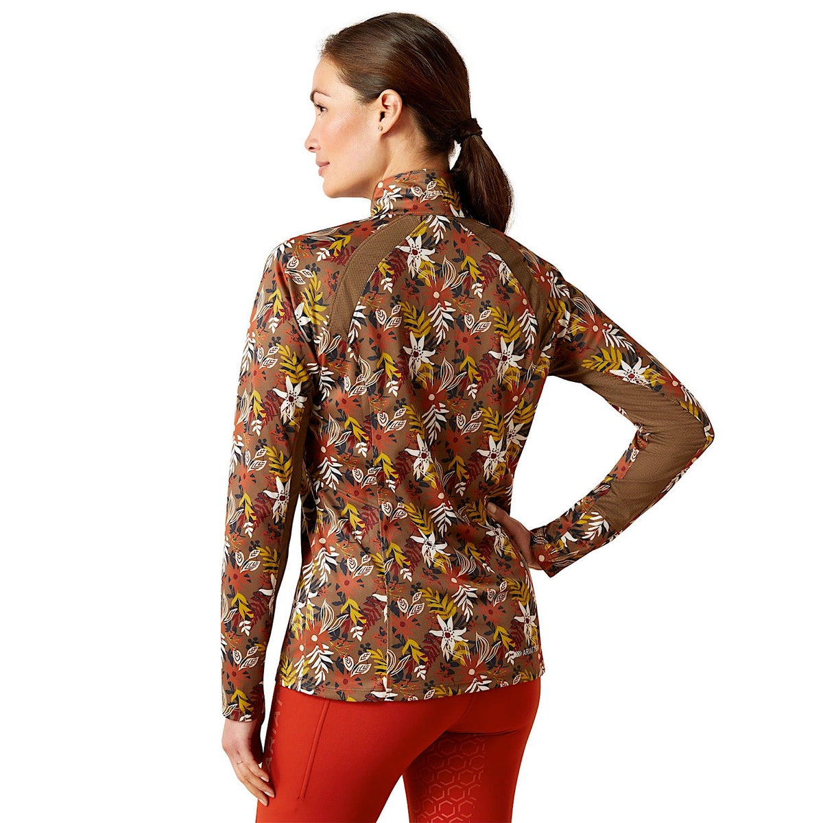 Ariat Womens Sunstopper 2.0 1/4 Zip Canteen Floral - Ariat Womens Tops