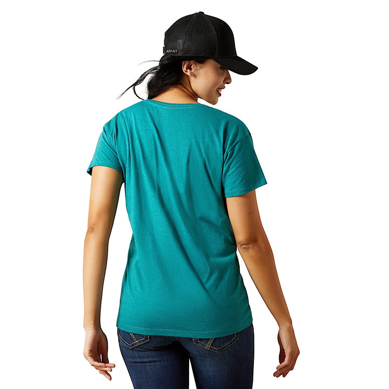 Ariat Womens SW Brand Lockup T-Shirt - Teal Green Heather