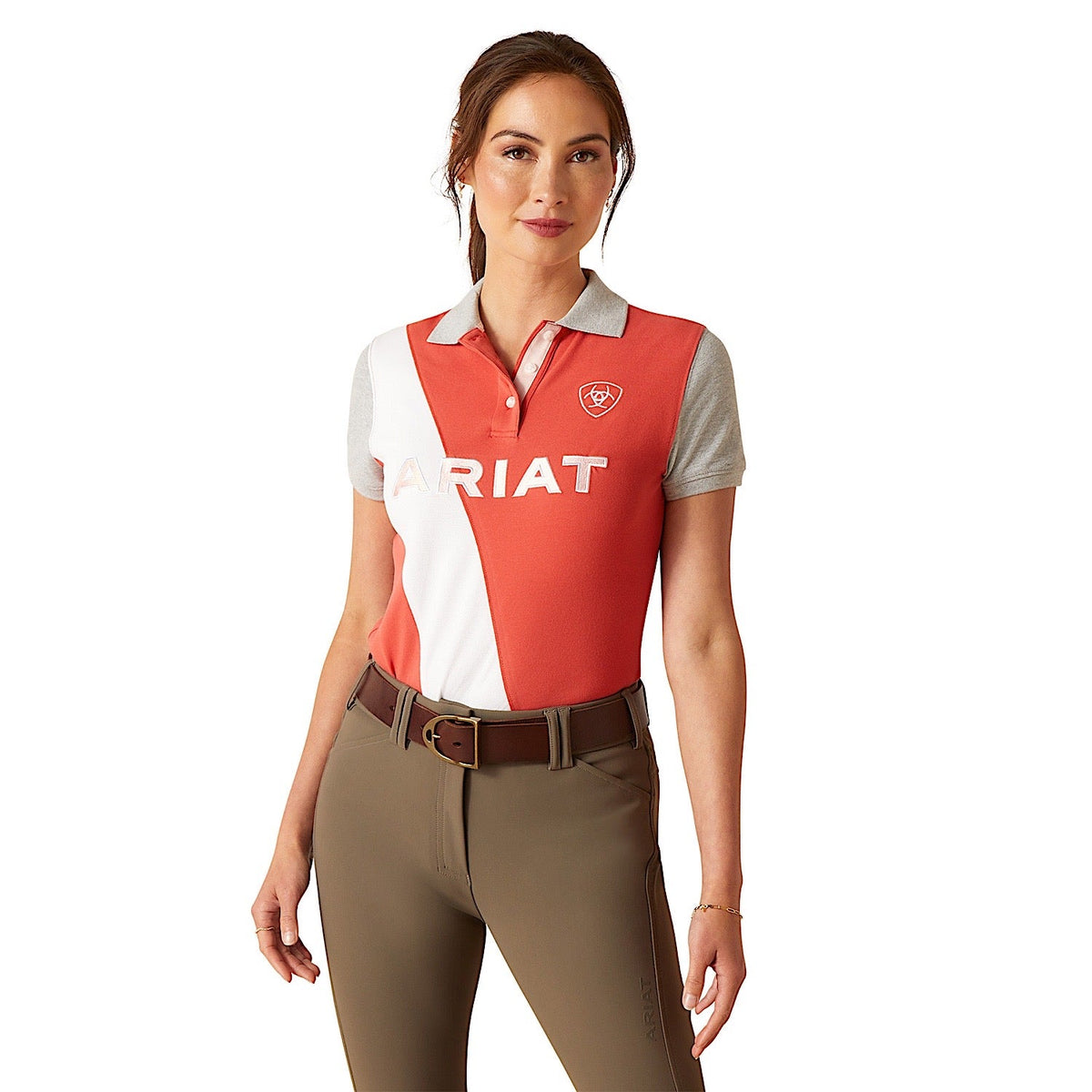 Ariat Women’s Taryn Polo Baked Apple - S Aus 8 - Ariat Womens Tops