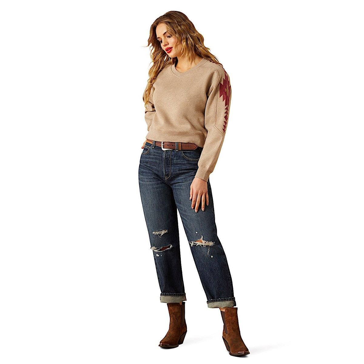 Ariat Womens Tatonka Sweatshirt - Brown Heather