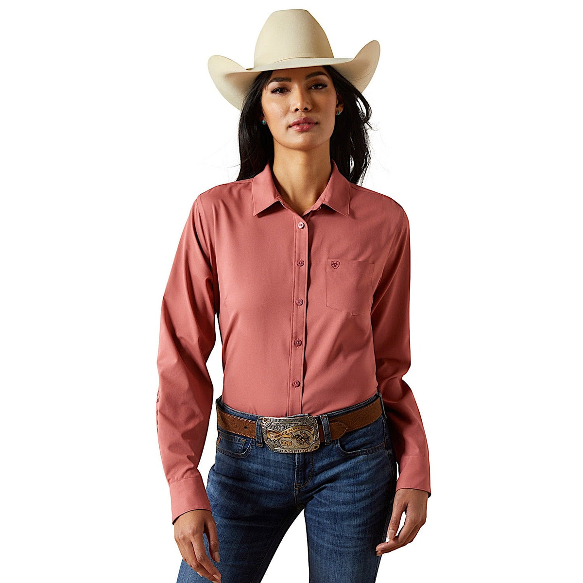 Ariat Womens Team Kirby Pro Shirt - Mauvewood