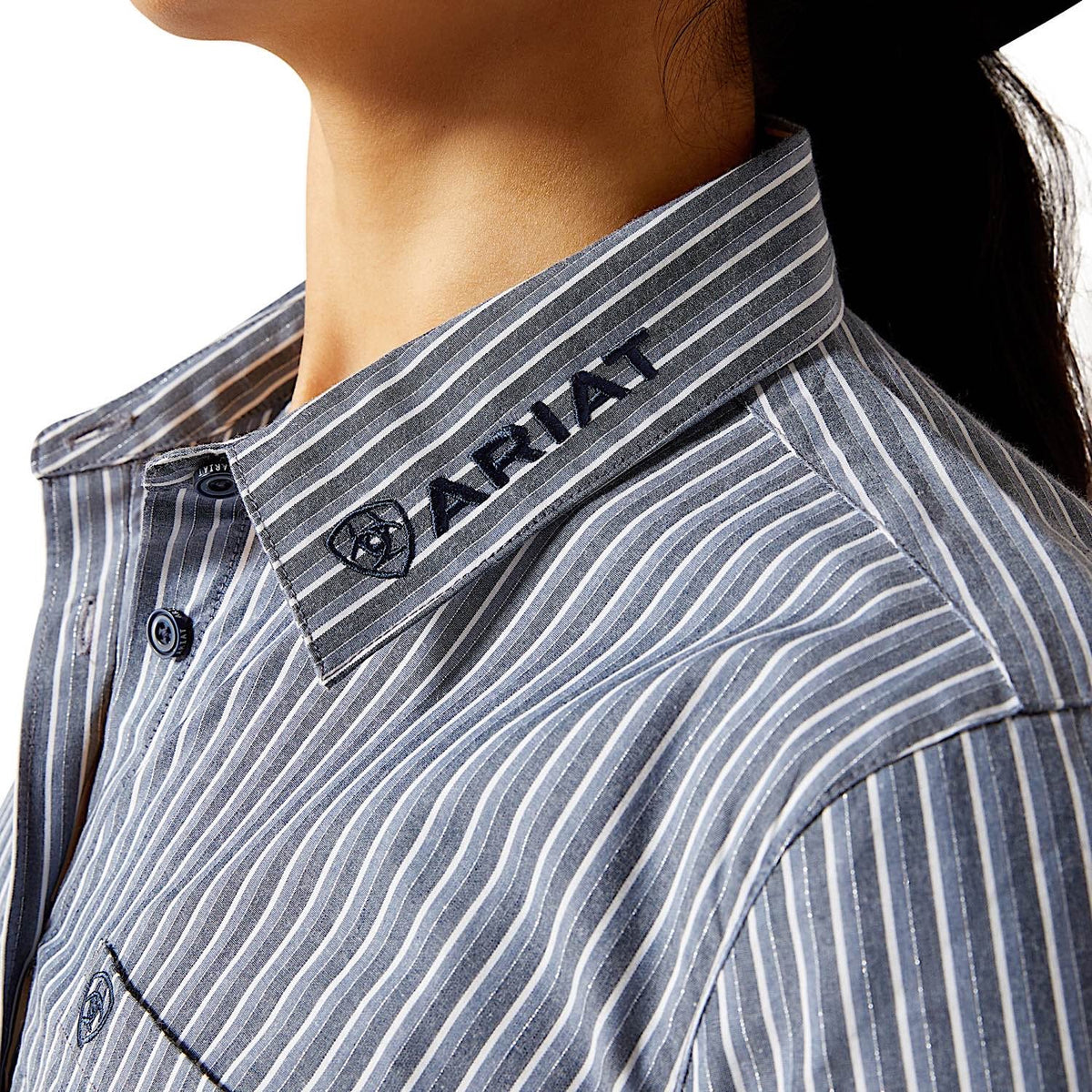 Ariat Women’s Team Kirby Stretch Shirt - Dress Blue Stripe