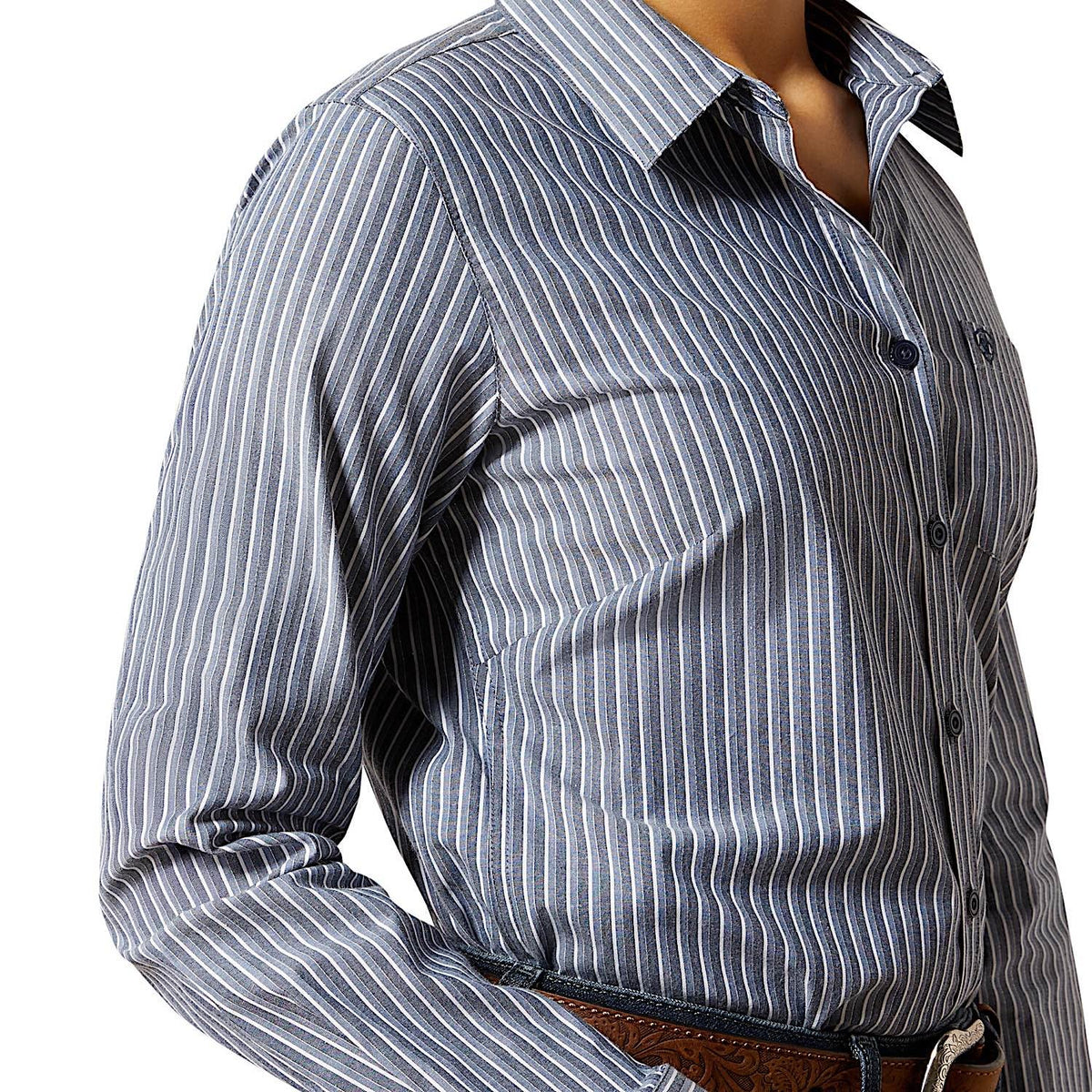 Ariat Women’s Team Kirby Stretch Shirt - Dress Blue Stripe