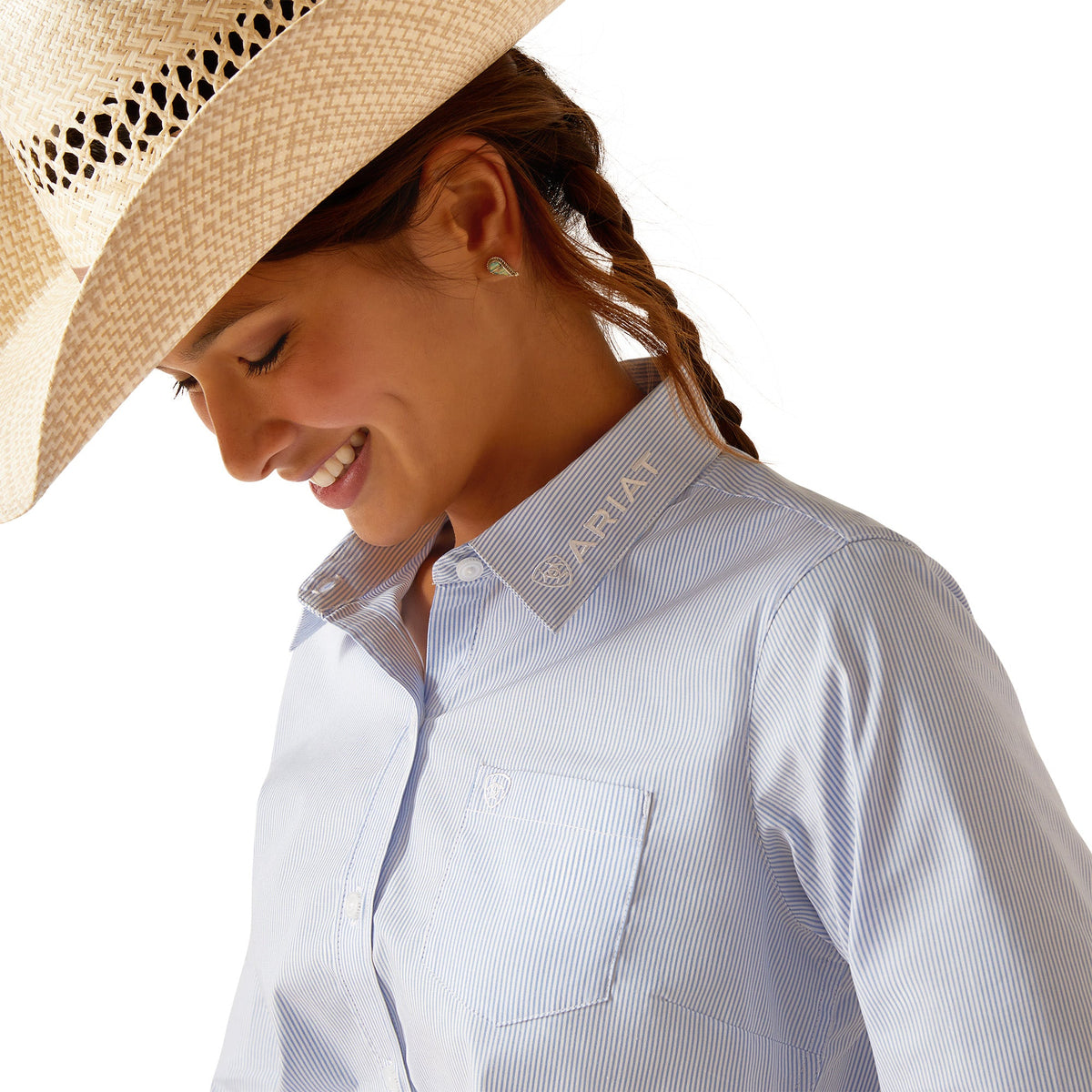Ariat Women’s Team Kirby Stretch Shirt - Ultramarine Stripe