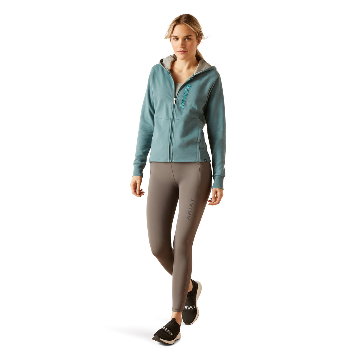 Ariat Women’s Team Logo Full Zip Hoodie - Glacier Lake - Ariat Womens Tops