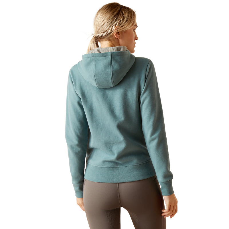 Ariat Women’s Team Logo Full Zip Hoodie - Glacier Lake - Ariat Womens Tops