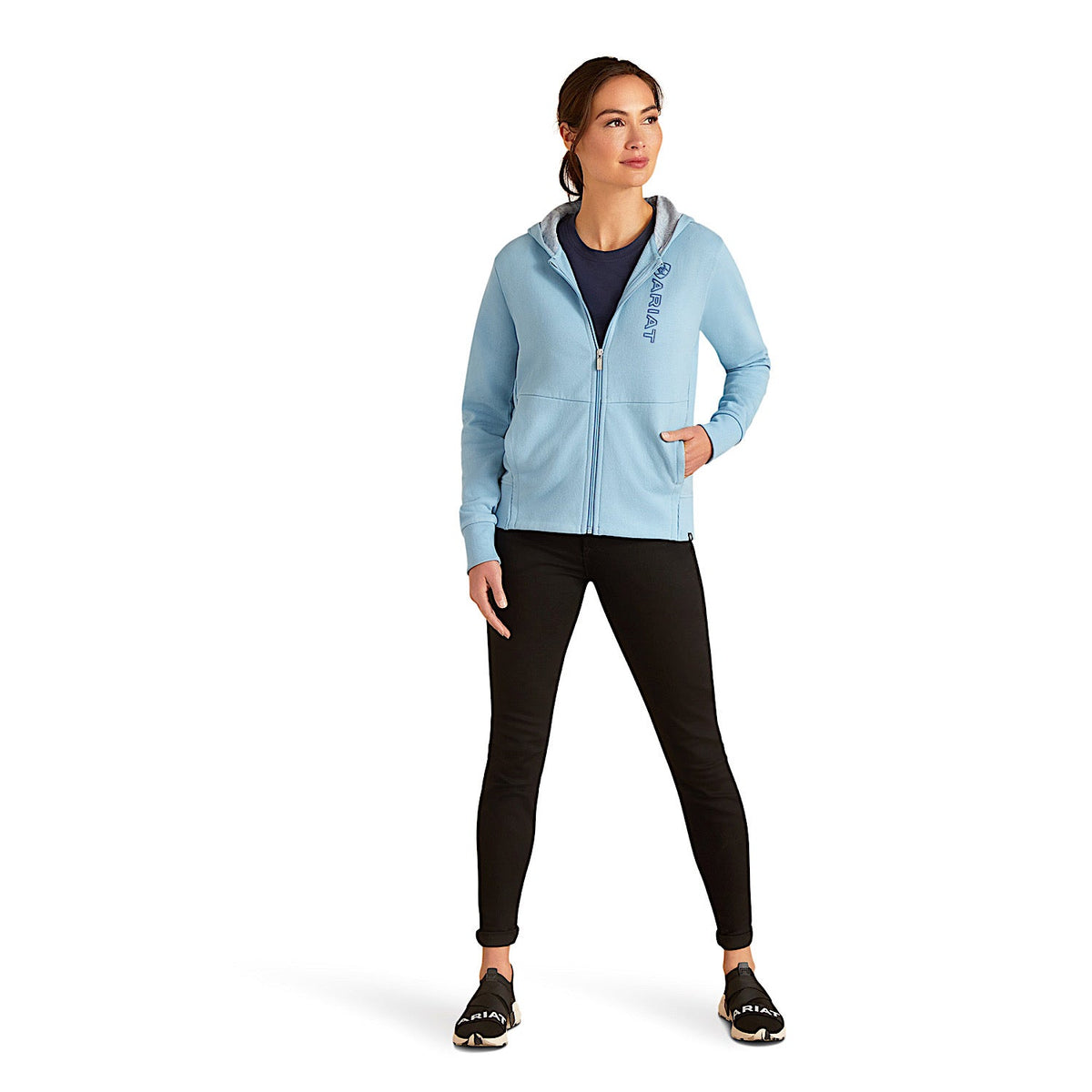 Ariat Womens Team Logo Full Zip Hoodie - Glacier Lake