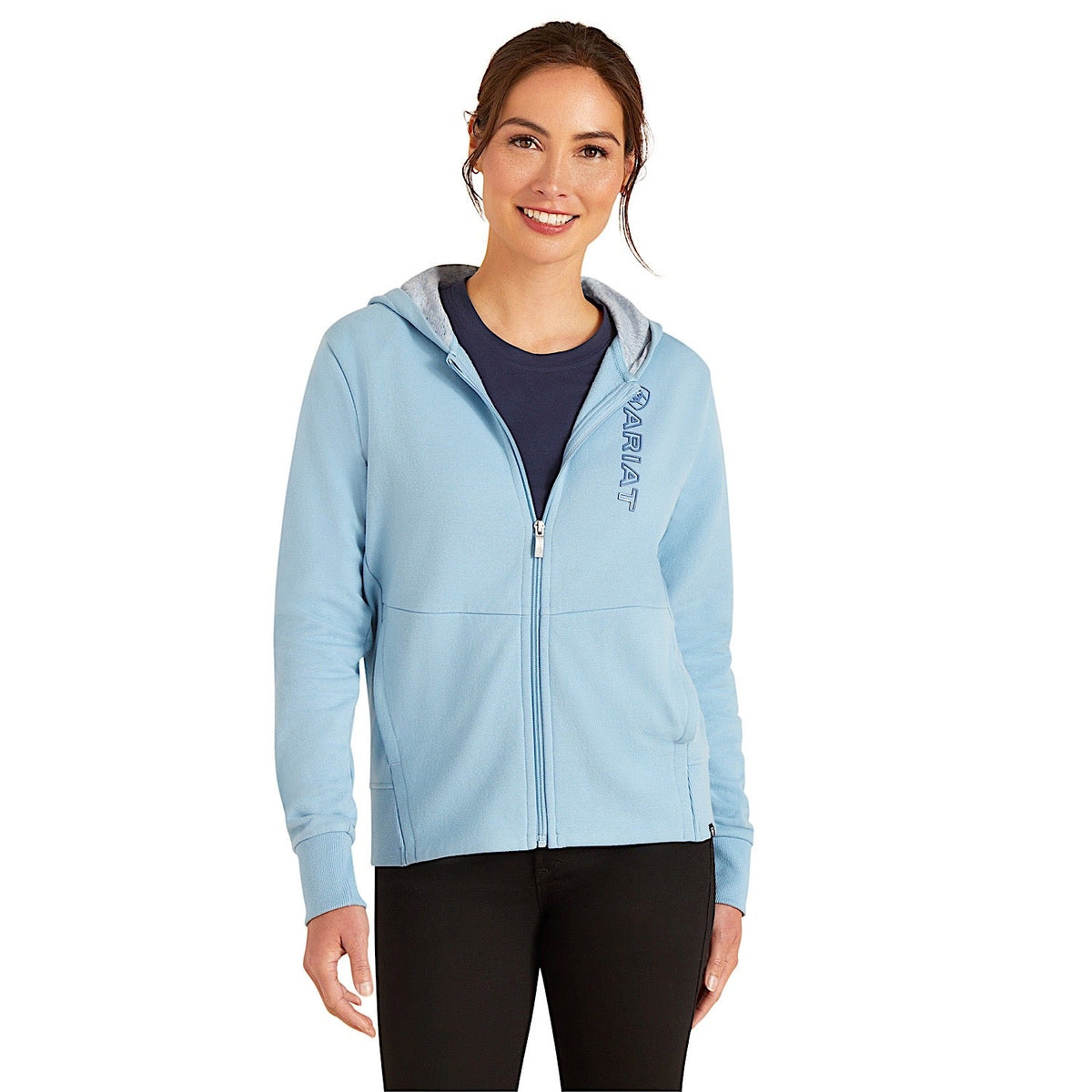 Ariat Womens Team Logo Full Zip Hoodie - Glacier Lake