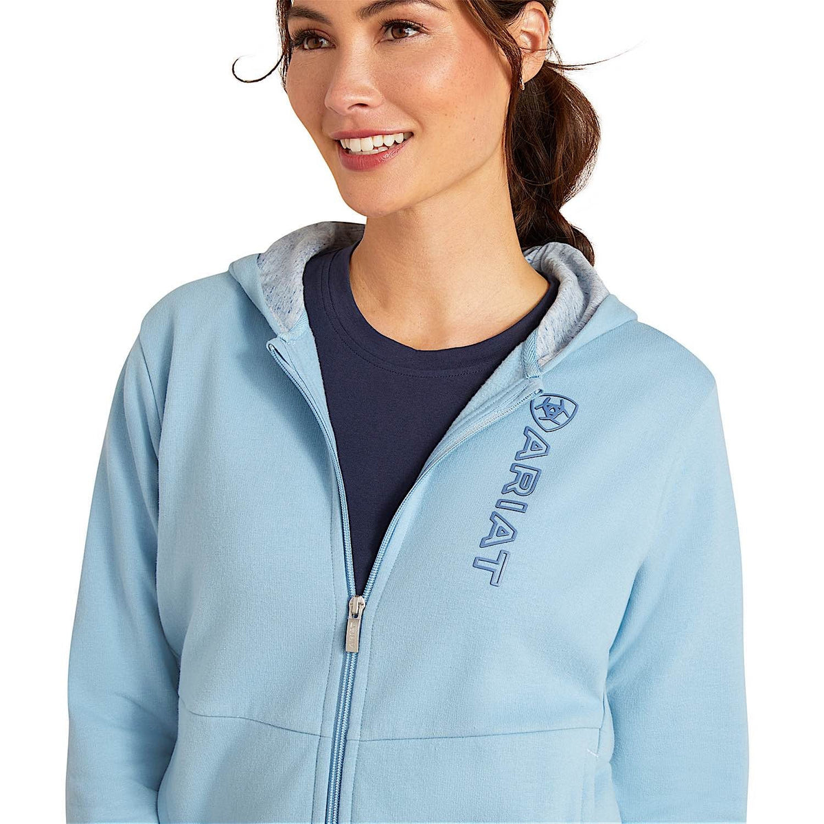 Ariat Womens Team Logo Full Zip Hoodie - Glacier Lake