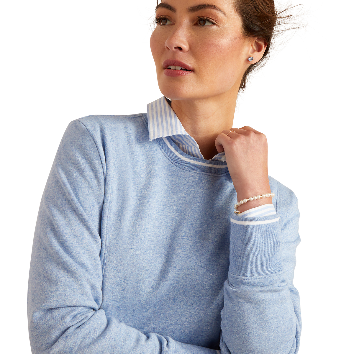 Ariat Women’s Tedstock Sweatshirt - Light Blue Heather - Ariat Womens Tops