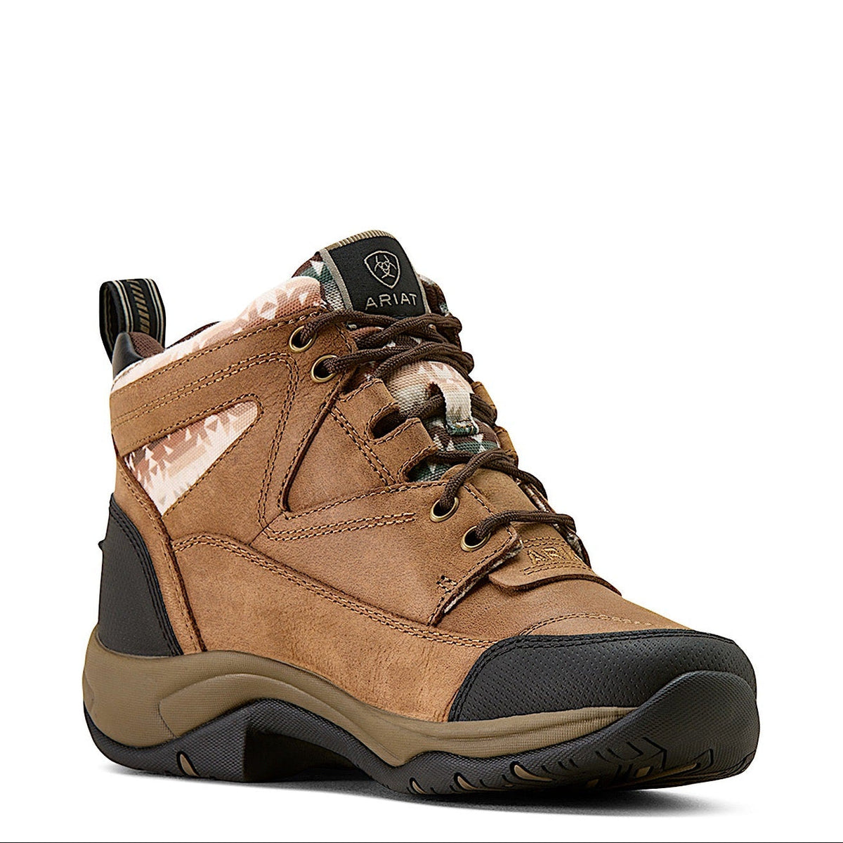 Ariat Womens Terrain Lace Boot - Dark Tan / Natural Southwest Print