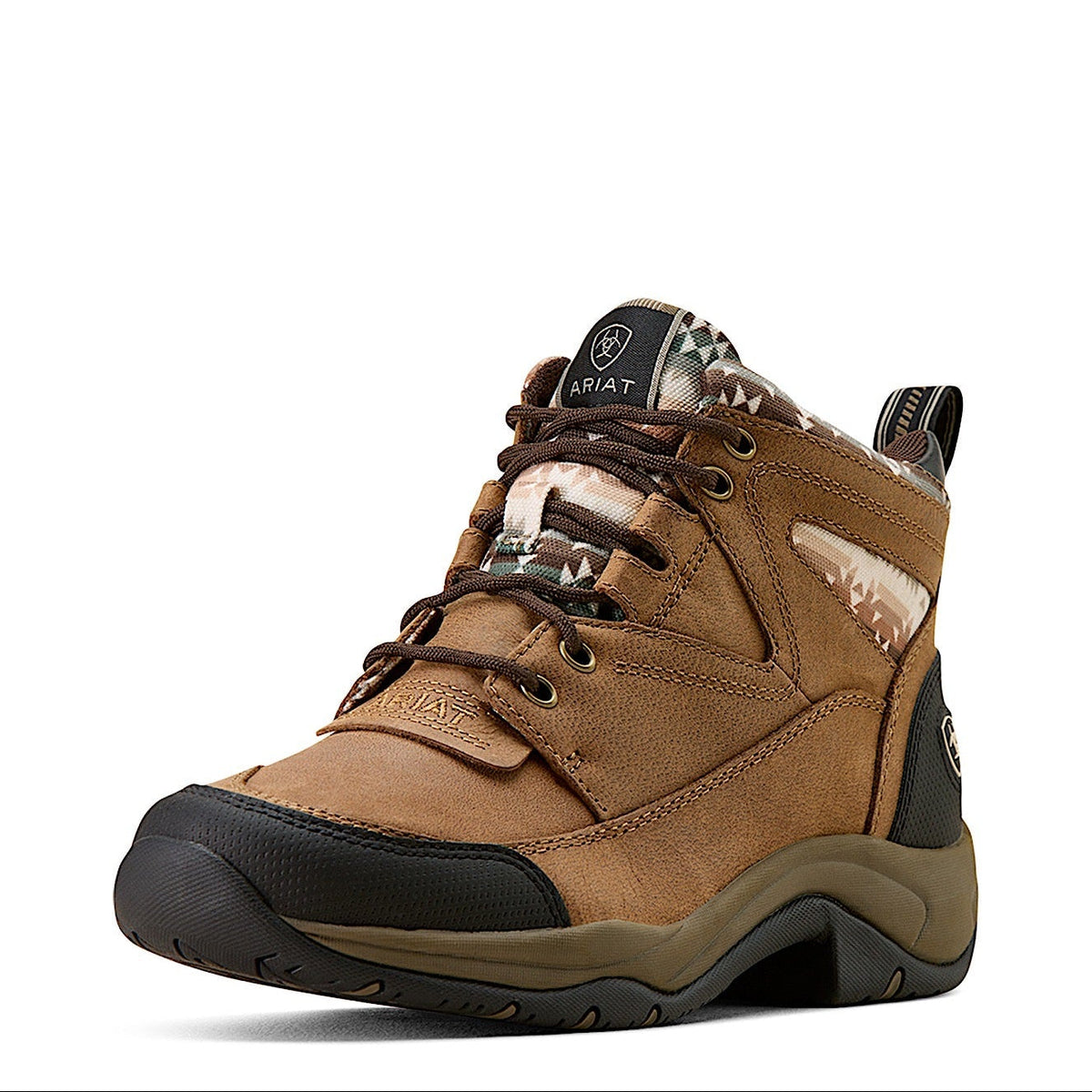Ariat Womens Terrain Lace Boot - Dark Tan / Natural Southwest Print
