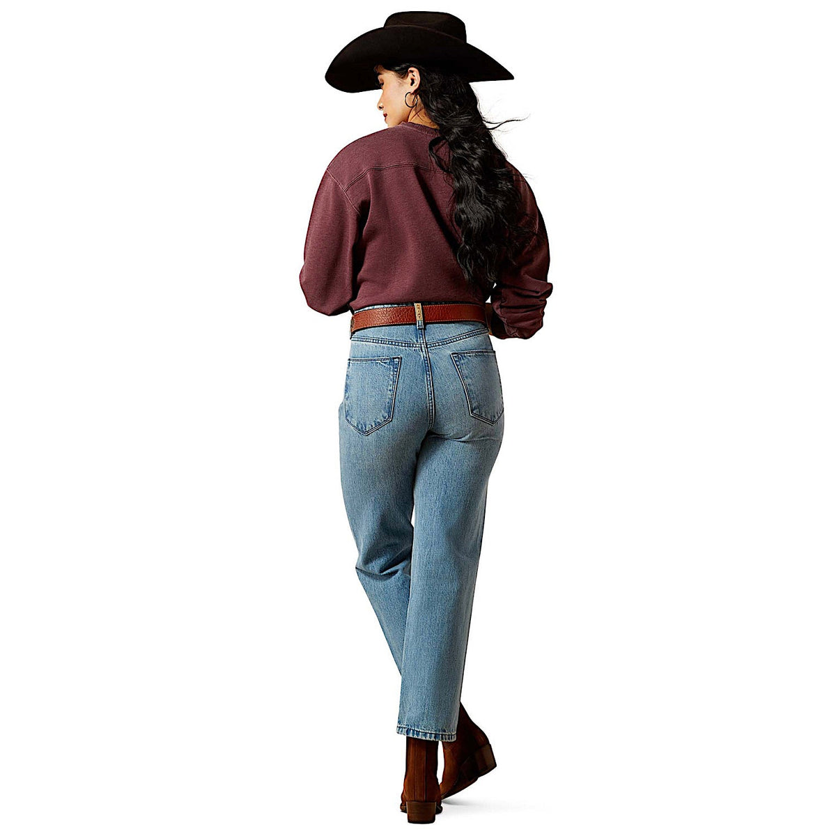 Ariat Womens Ultra High Rise Cheyenne Yoke Tomboy Straight Leg Jeans - Candy